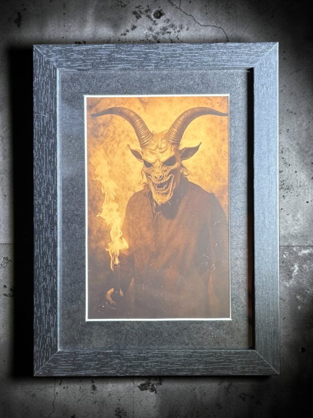 Horned Demon Fire Framed Art Print | 5x7
